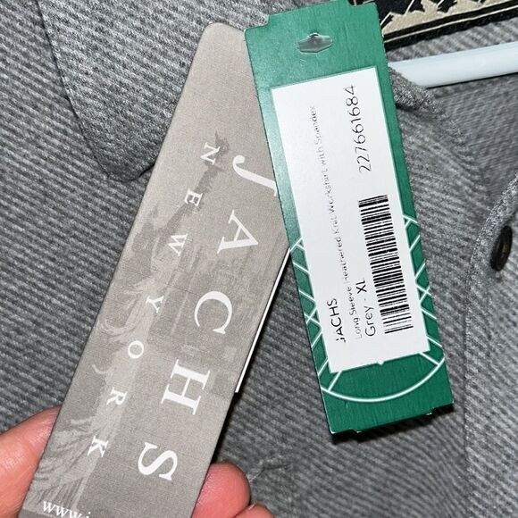 Jachs New York Softest Gray Fleece Button down Shirt Jacket-XL New w/tags $158 - Picture 3 of 6